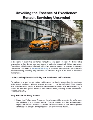 Unveiling the Essence of Excellence_ Renault Servicing Unraveled