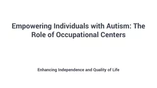 occupational center for autism