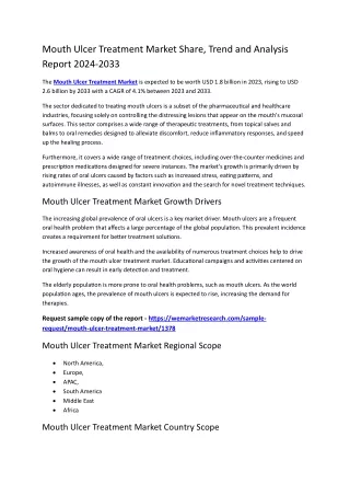 Mouth Ulcer Treatment Market