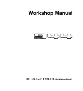 1989 Porsche 944 Service Repair Manual