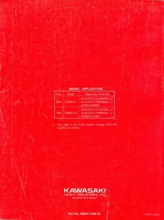 1990 Kawasaki ZX900-A7 Service Repair Manual