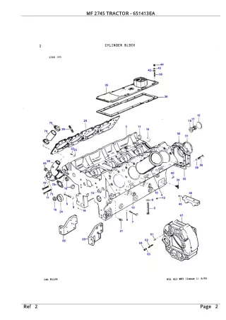 Massey Ferguson MF 2745 TRACTOR Service Parts Catalogue Manual (Part Number  651413EA)