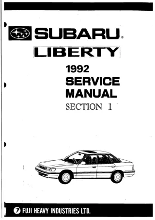 1990 Subaru Liberty 1 Service Repair Manual