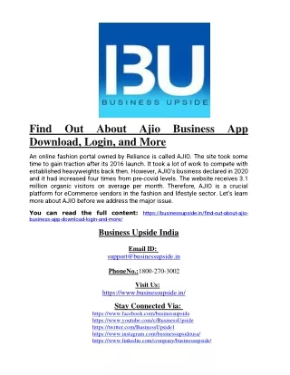 Find Out About Ajio Business App Download, Login, and More