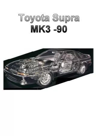 1990 Toyota Supra MK3 Service Repair Manual