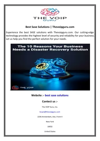 Best Sase Solutions  Thevoipguru.com