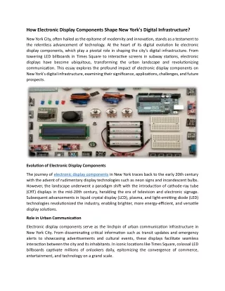 How Electronic Display Components Shape New York's Digital Infrastructure