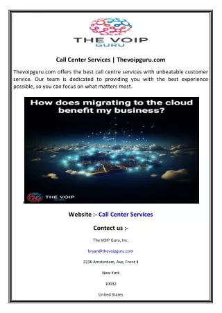 Call Center Services  Thevoipguru.com