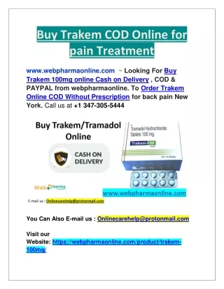 Buy Trakem COD Online for pain Treatment