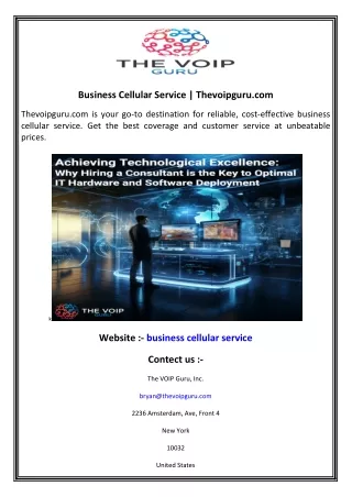 Business Cellular Service  Thevoipguru.com