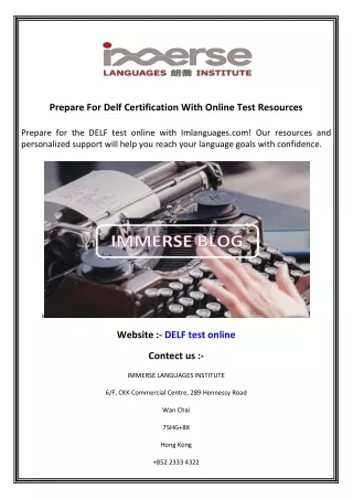 Prepare For Delf Certification With Online Test Resources