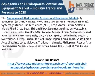 Aquaponics & Hydroponics Systems and Equipment Market