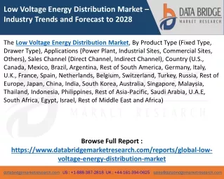 Low Voltage Energy Distribution Ma