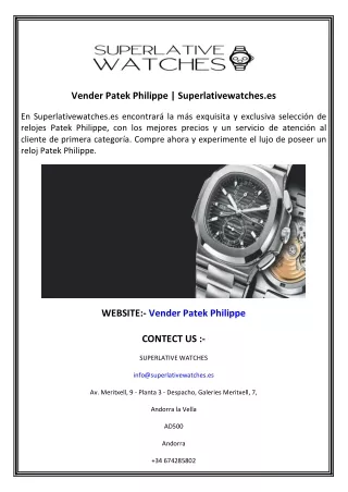 Vender Patek Philippe  Superlativewatches.es