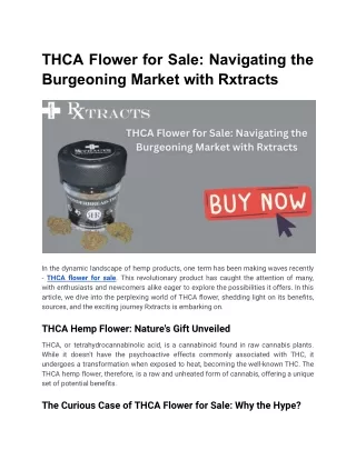 THCA Flower for Sale_ Navigating the Burgeoning Market with Rxtracts