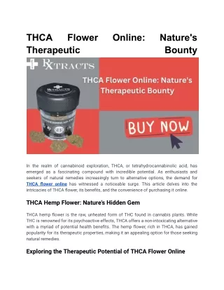 THCA Flower Online_ Nature's Therapeutic Bounty