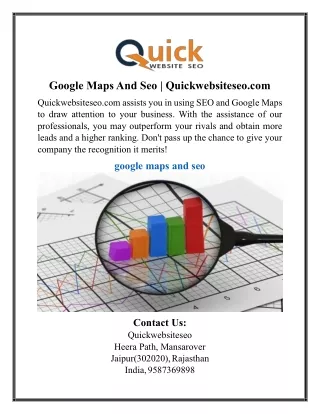 Google Maps And Seo | Quickwebsiteseo.com