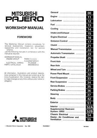 1991 Mitsubishi Pajero Service Repair Manual