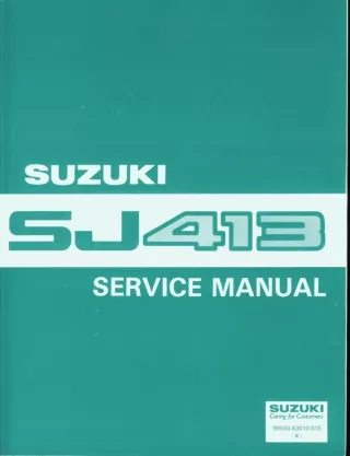 1991 Suzuki Samurai Jimny Service Repair Manual