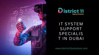 IT System Support Specialist In Dubai - District11 Solutions