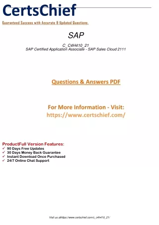 Elevate Your Career with SAP C_C4H410_21 Achieve Mastery as a Certified Application Associate in SAP Sales Cloud 2111 -