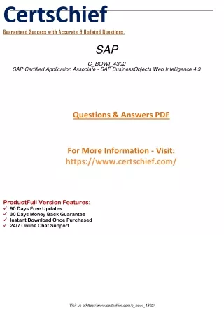 Master SAP C_BOWI_4302 Exam Certified Application Associate in Business Objects Web Intelligence 4.3  Ace the WebI Certi