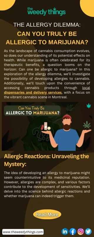 The Allergy Dilemma Can You Truly Be Allergic to Marijuana