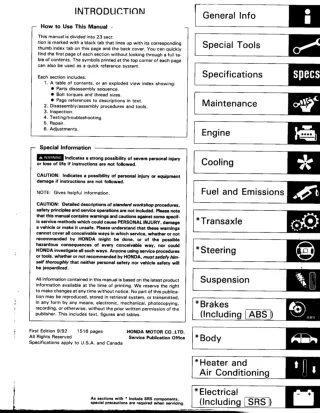 1992 Honda Civic Service Repair Manual