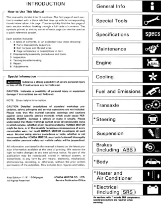 1992 Honda Prelude Service Repair Manual