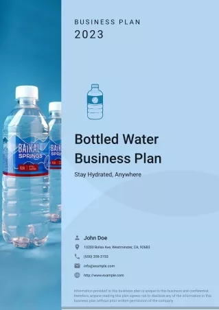 bottled water business plan