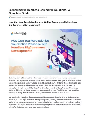 Revolutionize Your Online Presence with Headless BigCommerce Development?