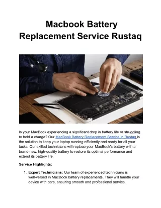 Macbook Battery Replacement Service Rustaq