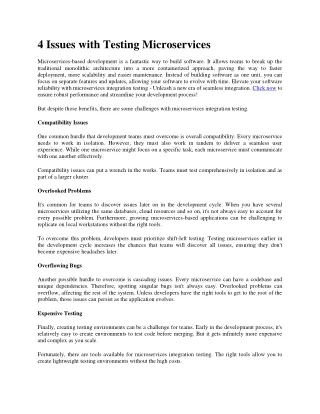 4 Issues with Testing Microservices
