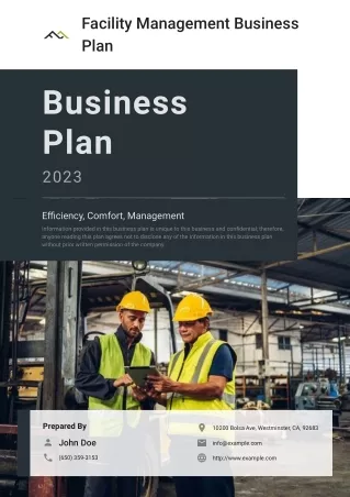 Facility Management Business Plan Example