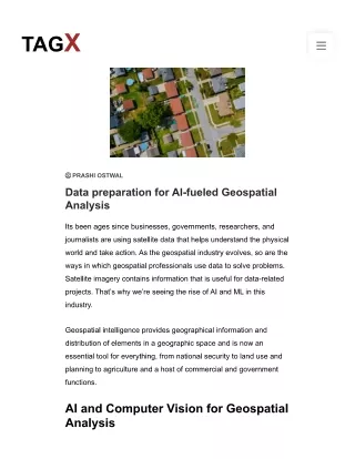 Data preparation for AI-fueled Geospatial Analysis