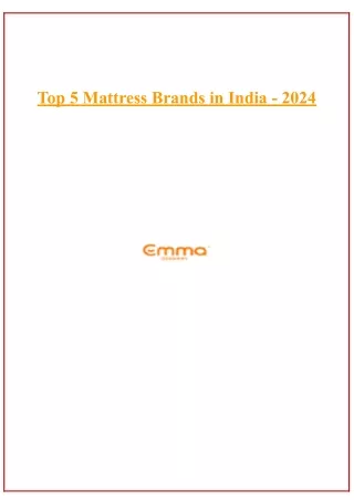 Top 5 Mattress Brands in India - 2024