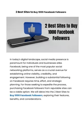 2 Best Sites to Buy 1000 Facebook Followers