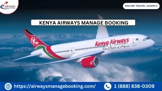 How To Manage My Kenya Airways Booking?