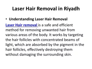 Laser Hair Removal in Riyadh