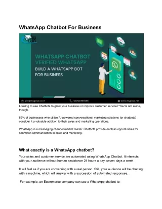 WhatsApp Chatbot For Business