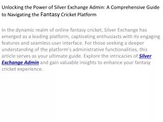 Unlocking the Power of Silver Exchange Admin: A Comprehensive Guide to Navigatin