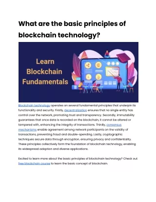 What are the basic principles of blockchain technology_