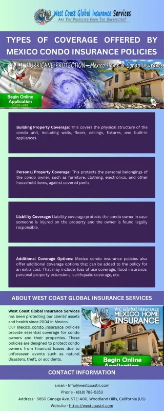 Types of Coverage Offered by Mexico Condo Insurance Policies