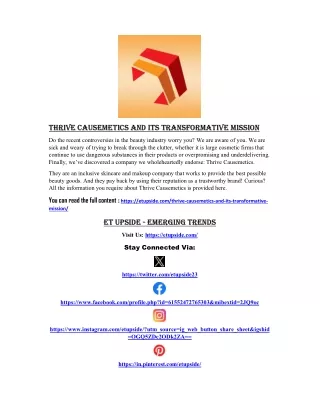 Thrive Causemetics and Its Transformative Mission