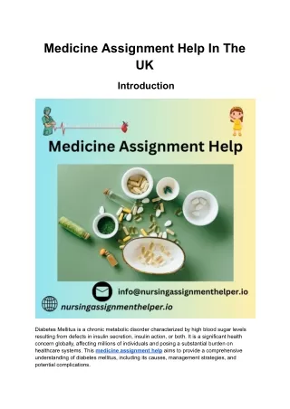 Medicine Assignment Help In The UK