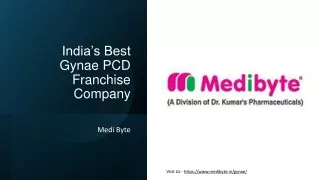 India’s Best Gynae PCD Franchise Company - Medi Byte