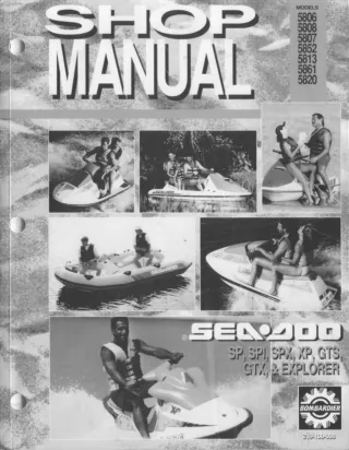 1993 Sea-Doo Bombardier Personal Watercraft Service Repair Manual