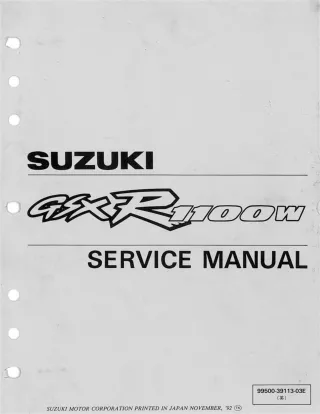 1993 Suzuki GSX-R1100WP Motorcycle Service Repair Manual