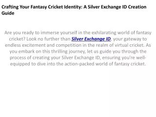 Crafting Your Fantasy Cricket Identity