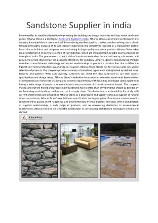 Sandstone Supplier in india